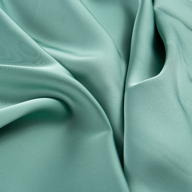HY386 172GSM imitert acetat dobbel grønn sateng chiffon stoff, imitert silke mote stoff