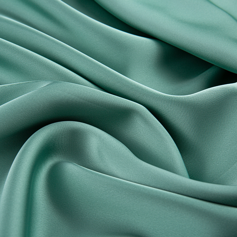 HY386 172GSM imitert acetat dobbel grønn sateng chiffon stoff, imitert silke mote stoff