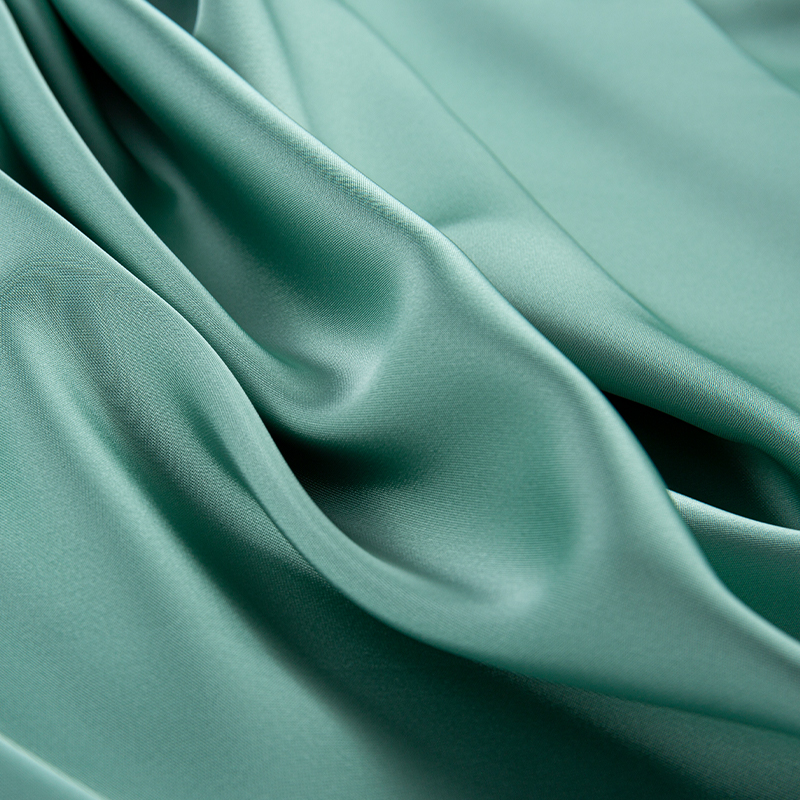 HY386 172GSM imitert acetat dobbel grønn sateng chiffon stoff, imitert silke mote stoff