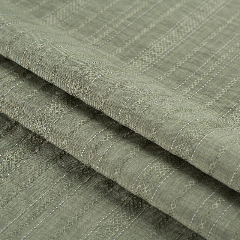 HY557-Rayon 136GSM 99%P 1% Rayon Diamond vekslende tykkelse Stripe Lyocell-stoff