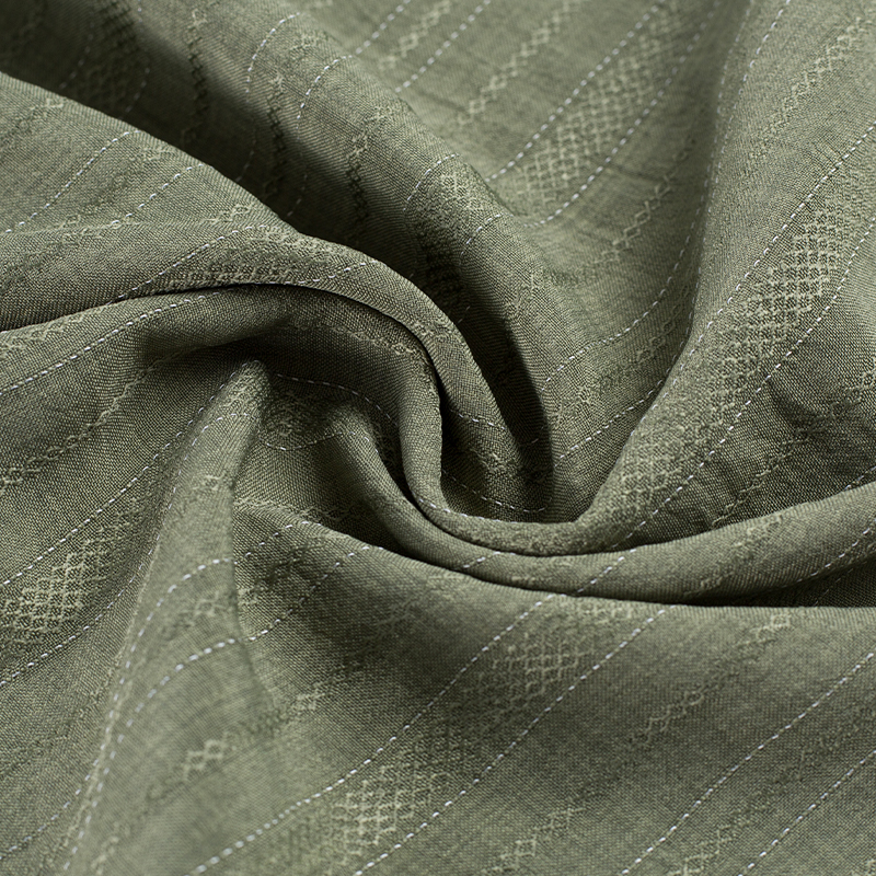 HY557-Rayon 136GSM 99%P 1% Rayon Diamond vekslende tykkelse Stripe Lyocell-stoff